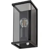 LUCANDE Wandlamp buiten met bewegingssensor Annalea, dimbaar, zwart, Aluminium, Modern