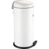 Wesco Capboy Maxi Prullenbak | Pedaalemmer | 22 Liter | Metaal - Mat wit | Afvalemmer - Made in Germany