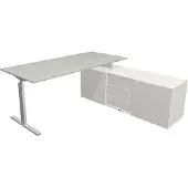 Kerkmann Form 2 Hoekbureau Lichtgrijs T-Voet 3 Lades 740 mm (H)