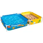 Bestway 561 Square Tubular Removable Pool With Sandbox Veelkleurig 213 x 122 x 30.5 cm