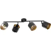 LINDBY Plafondlamp Aralena, dimbaar, zwart, Woon-/ Eetkamer, metaal, Modern, plafondlamp