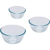 Pyrex Classic Prepware Mengkom - Borosilicaatglas - Set van 3 Stuks - 0,5 L / 1 L / 2 L