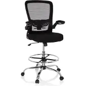 Hjh OFFICE VENDO WORK - Werkstoel / werkkruk/ verhoogde bureaustoel Zwart