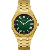 GUESS Analoog horloge 'ASSET' goud / donkergroen