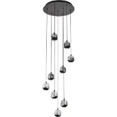 LUCANDE Hanglampe , Hayley, Zwart, Woonkamer, Glas, Designer
