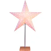 Best Season staande lamp "Star", materiaal: metaal/hout/papier, afmetingen: ongeveer 67x43 cm, kleur: beige/oker, artikelnummer: 233-05