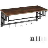 TecTake - Wandkapstok met Hoedenplank Westwood - industrial dark - 404433