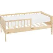 ML-Design Kinderbed 70x140 cm met matras, lattenbodem en veiligheidskanten in natuurlijk