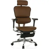 Hjh OFFICE Bureaustoel / Directiestoel ERGOHUMAN PLUS LEGPRO GEN2 Leder met beensteun mesh lichtbruin