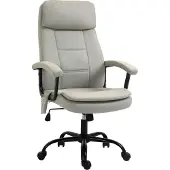 Vinsetto 921-308BG Massage kantoorstoel - beige - Max.115 kg - 70x63x121 cm