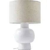 LINDBY Tafellamp Arved , wit / opaal, Woon-/ Eetkamer, Textiel / Stof / Zijde, Scandinavisch, Tafellamp