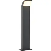 LUCANDE Sokkellamp buiten Tinna, zwart, Aluminium, Modern, LED buitenlamp