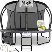 Juskys Trampoline / Buitentrampoline L - Incl. Veiligheidsnet en Randbescherming - Ø366 cm