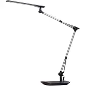 LINDBY LED-bureaulamp FELIPE, dimbaar, alu / grijs / zink, Werkkamer / Kantoor, Modern, LED bureaulamp