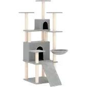 Syfax Kattenmeubel met sisal krabpalen 154 cm lichtgrijs