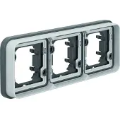 Berker inlijsting, 3-voudig, horizontaal, model 13303505, kleur: lichtgrijs