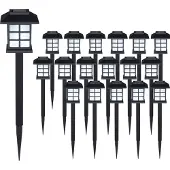 Deuba LED solarlampjes set van 18 zwart