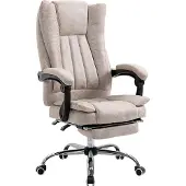 Vinsetto Draaistoel computerstoel hoogteverstelling zitting modern microvezel zwart + beige
