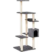 Syfax Kattenmeubel met sisal krabpalen 142 cm donkergrijs