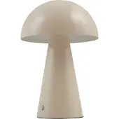 LINDBY LED-tafellamp Nevijo, dimbaar, crème / amber, Woon-/ Eetkamer, metaal, Modern, LED tafellamp