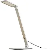LUCANDE LED-bureaulamp Resi, dimbaar, alu / grijs / zink, Werkkamer / Kantoor, Aluminium, Modern, LED bureaulamp