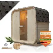Artsauna Vierkante Barrelsauna Nolvik - Incl. Toebehoren - 120x185x194 cm