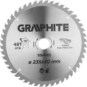 Graphite Serie - HM Cirkelzaagblad - 235mm - 48 Tanden - ATB Geometrie