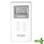 Sangean Pocket 120 - DT-120 - Zakradio, AM/FM, batterijen - Wit
