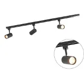QAZQA Modern railsysteem met 3 spots zwart 1-fase - Iconic Jeana