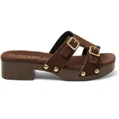 Lazamani Clogs Dames Aria Bruin Suède Maat 36