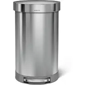 Simplehuman Semi Round 45 Liter Zilver
