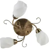 LINDBY Plafondlamp Amedea, dimbaar, brons / oud-messing, Woon-/ Eetkamer, Glas, Antiek, plafondlamp