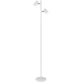 Globo Lighting Vloerlamp Spotlight zwenkbaar Vloerlamp wit mat Woonkamerlamp staand wit, aluminium metaal, 2x GU10 stopcontacten, H 158 cm