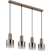 Globo Hanglamp Walton 4 Lichts Koffie Bruin
