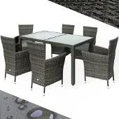 Casaria Polyrotan Tuinset 7-delig Grijs/Antraciet