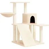 Syfax Kattenmeubel met sisal krabpalen 82 cm crèmekleurig