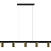 LINDBY Hanglamp Baliko, dimbaar, zwart, Woon-/ Eetkamer, metaal, Modern, hanglamp