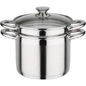 GSW Pastapot Treviso, 22 cm, met glazen deksel, artikelnummer 975360, roestvrij staal 18/8, inhoud ca. 6,5 liter