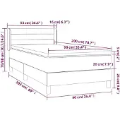 vidaXL Boxspring met matras fluweel donkerblauw 90x200 cm