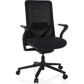 Hjh OFFICE Bureaustoel / draaistoel VERVIO rugleuning 3D-mesh / zitting stof zwart