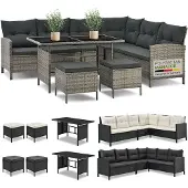 Juskys Polyrotan Loungeset - Manacor - Grijs