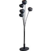 Invicta Vloerlamp MAGMA 170 cm 5 lampenkappen zwart goud - 37004