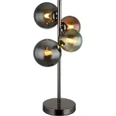 Globo Zwarte tafellamp Riha gekleurd glas 4-lichts