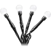 Konstsmide - LED-globelichtketting, ronde LED's, 80 helder witte LED's, 24V transformator voor buitengebruik, zwarte kabel; artikelnummer: 3691-207