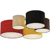 LINDBY Plafondlamp , Laurenz, dimbare, Meerkleurig, Woonkamer, Stof, Modern