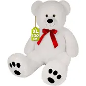 Monzana Knuffelbeer Wit Pluche 100cm XL
