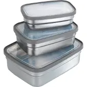 Maximex Lunchbox roestvrij staal, 6 stuks, Lunchpakketten, Zilver