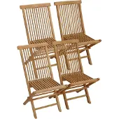 Happy Garden Set van 4 LOMBOK teakhouten tuinstoelen