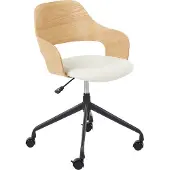 Beliani NOVATO - Bureaustoel - Lichtbeige - Linnen