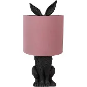 Clayre & Eef Tafel lamp, konijn, diameter 20x43 cm, zwart, roze, kunststof